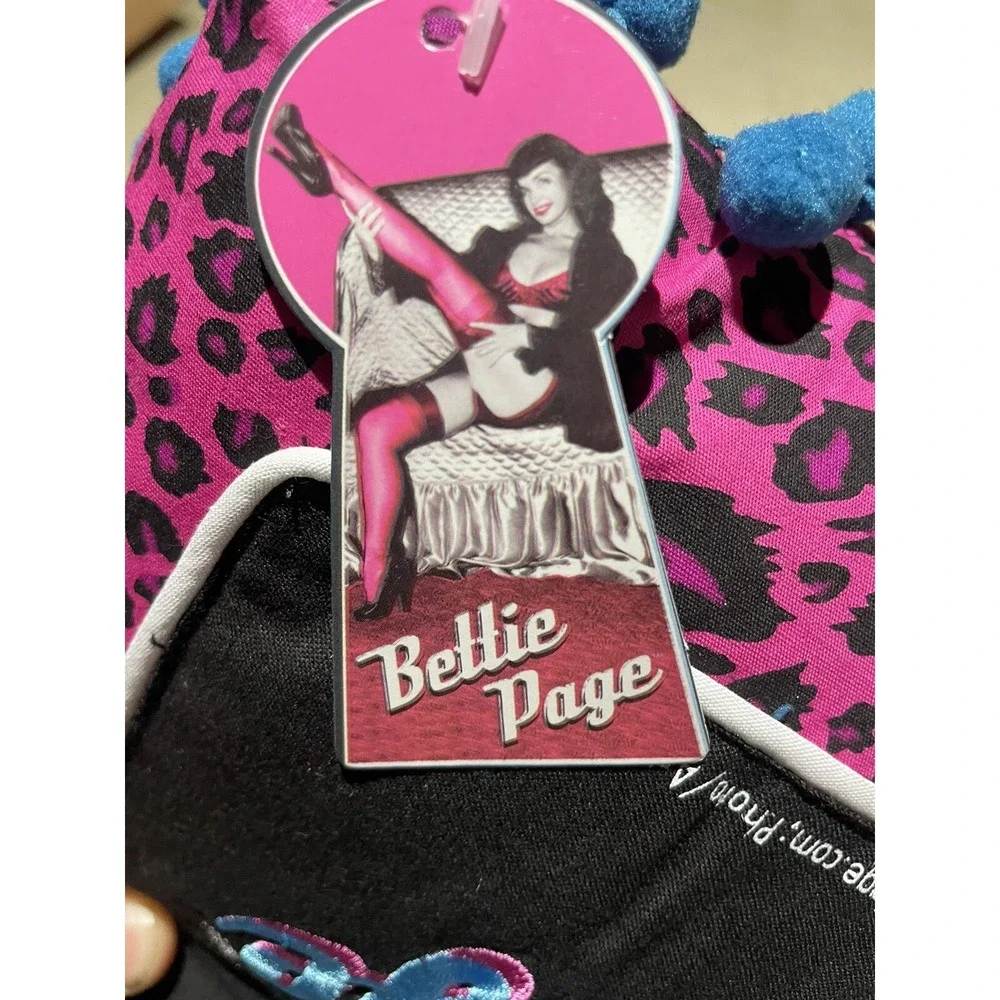 Lot Of 3 Bettie Page Pillows Pink Leopard Print Blue Tassels 14x14‎ Betty Decor
